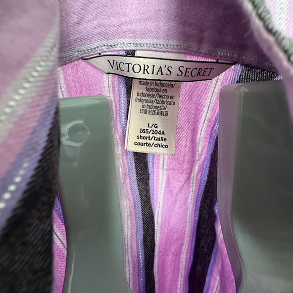 Victoria's Secret Lavender and Black Striped Pajama Set - Picture 2 of 8